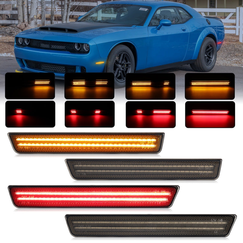 CHALLENGER 15-23 FRONT/REAR DYNAMIC SMOKED LED SIDE MARKERS