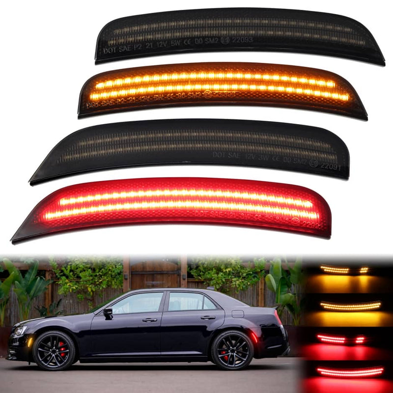 CHRYSLER 300 15-23 FRONT/REAR DYNAMIC SMOKED LED SIDE MARKERS - Infinite Aero