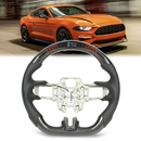 MUSTANG 15-23 LED RACING STEERING WHEEL CARBON FIBER + LEATHER - Infinite Aero