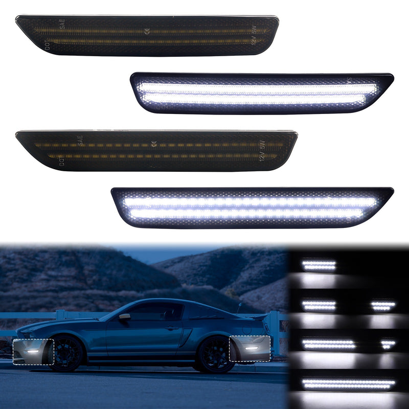 MUSTANG 11-14 FRONT/REAR DYNAMIC SMOKED LED SIDE MARKERS - Infinite Aero