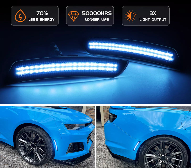 CAMARO 16-24 FRONT/REAR SMOKED LED SIDE MARKERS - Infinite Aero