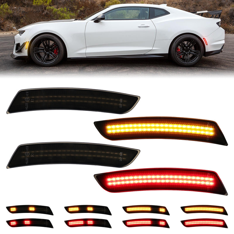 CAMARO 16-24 FRONT/REAR DYNAMIC SMOKED LED SIDE MARKERS - Infinite Aero