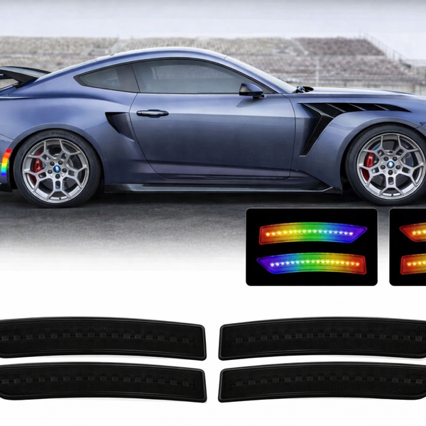 MUSTANG 24-26 FRONT/REAR RGB DYNAMIC LED SIDE MARKERS w/ REMOTE