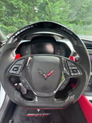 CORVETTE 14-19 ALCANTARA CARBON FIBER LED STEERING WHEEL - Infinite Aero