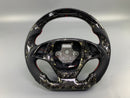 CORVETTE 14-19 YELLOW FORGED CARBON FIBER LED LEATHER STEERING WHEEL w THUMB GRIPS & CARBON BUTTON TRIM