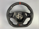 CORVETTE 14-19 Z06 ALCANTARA CARBON FIBER STEERING WHEEL w CARBON BUTTON TRIM & RED STRIPE