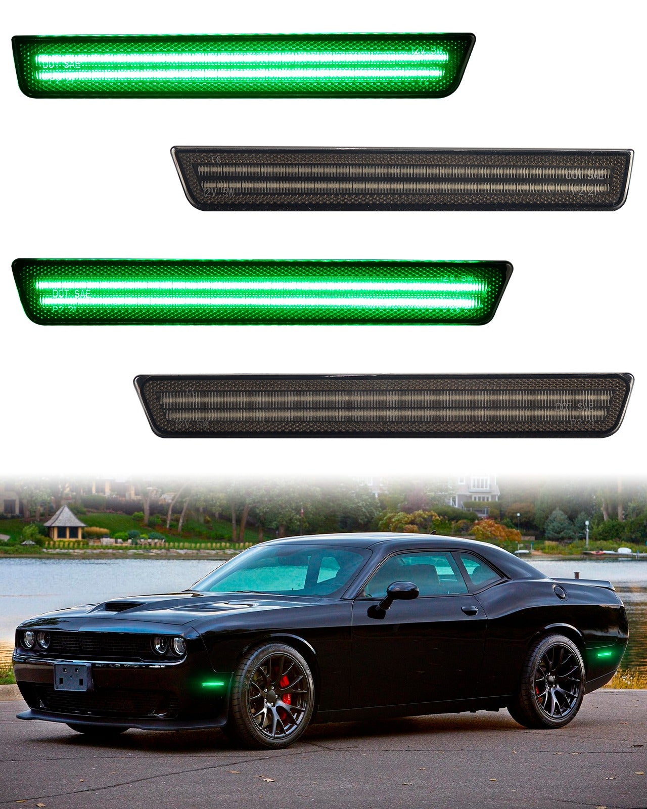 CHALLENGER 15-23 FRONT/REAR SMOKED LED SIDE MARKERS – Infinite Aero