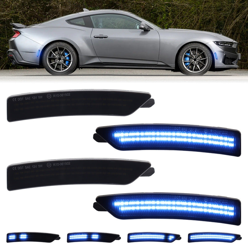 MUSTANG 24-26 FRONT/REAR DYNAMIC SMOKED LED SIDE MARKERS - Infinite Aero