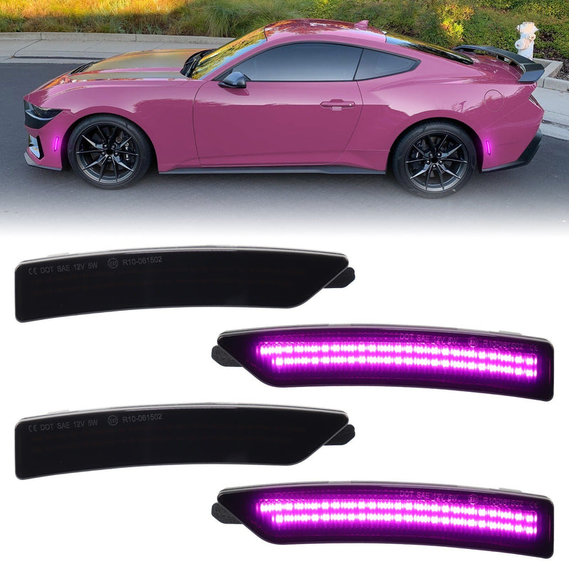 MUSTANG 24-26 FRONT/REAR SMOKED LED SIDE MARKERS - Infinite Aero