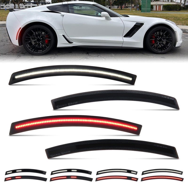 CORVETTE 14-19 FRONT/REAR DYNAMIC SMOKED LED SIDE MARKER - Infinite Aero
