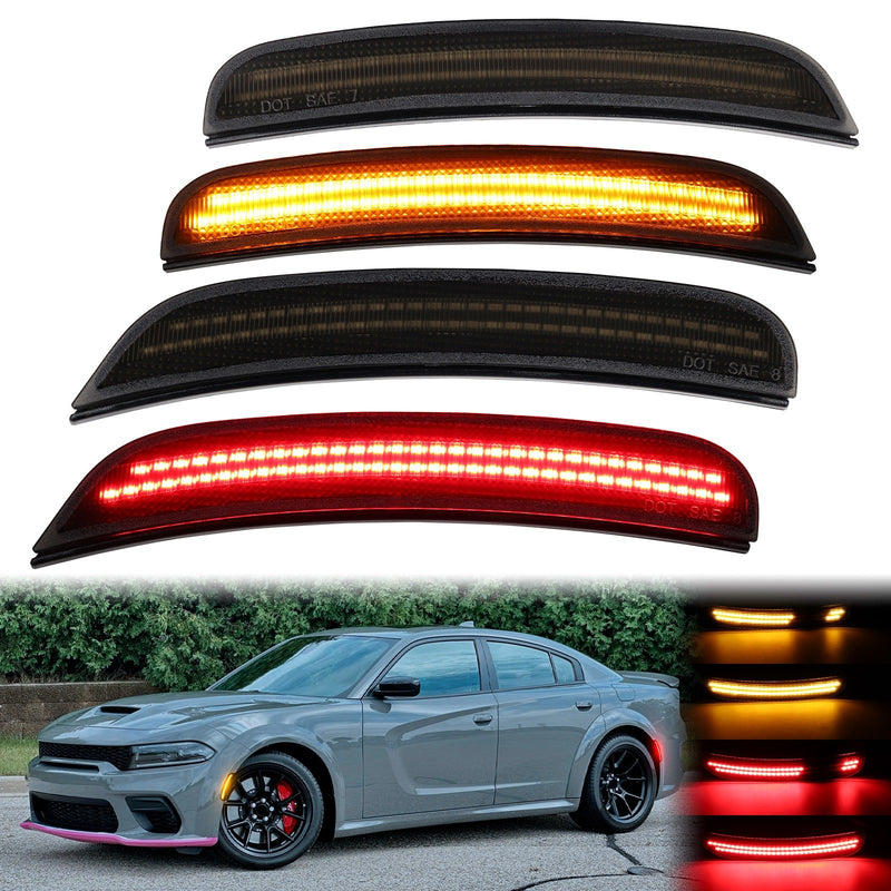 CHARGER 15-23 FRONT/REAR DYNAMIC SMOKED LED SIDE MARKERS - Infinite Aero
