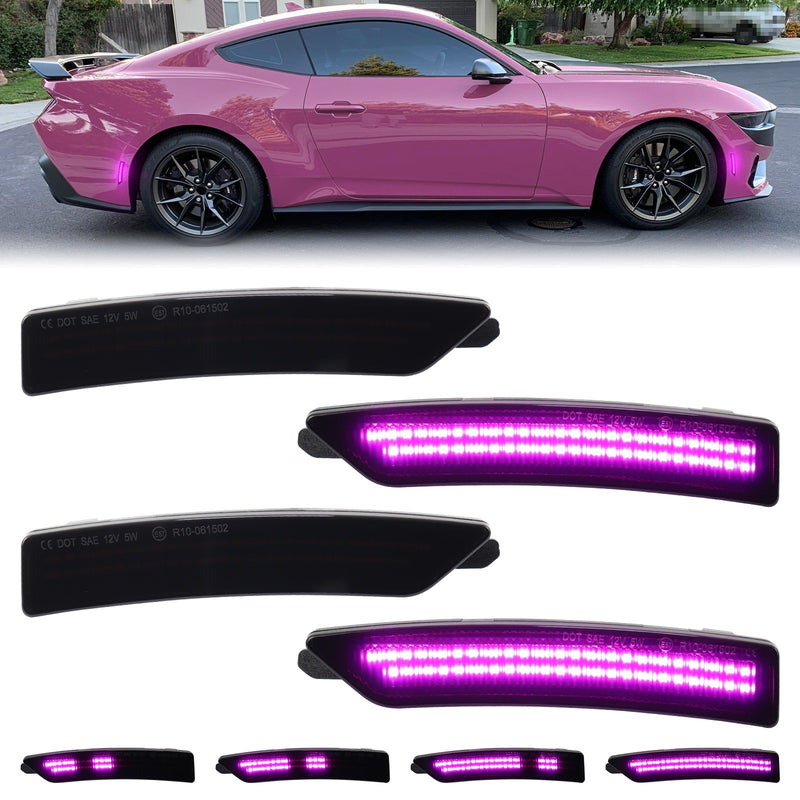 MUSTANG 24-26 FRONT/REAR DYNAMIC SMOKED LED SIDE MARKERS - Infinite Aero