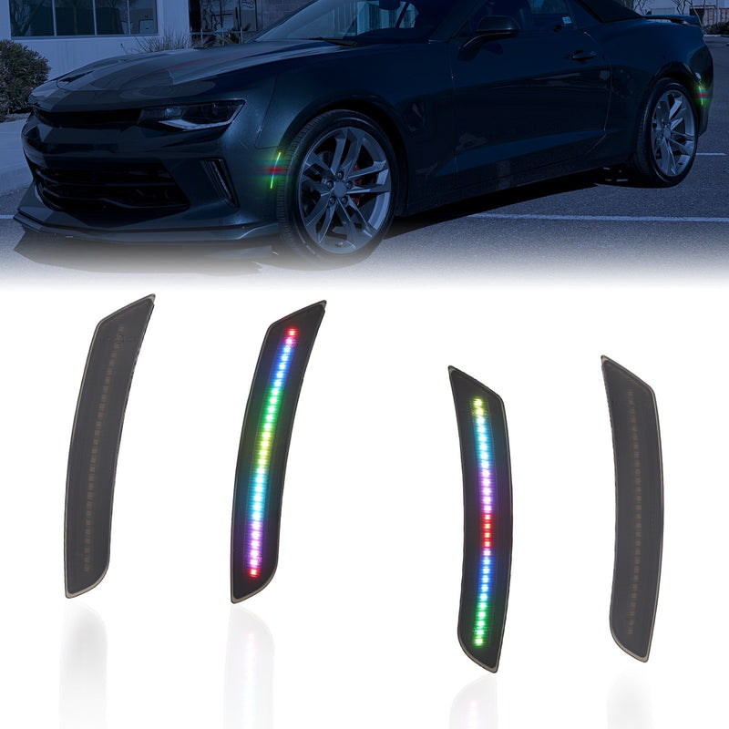 CAMARO 16-24 FRONT/REAR FLOWING RGB SMOKED LED SIDE MARKERS - Infinite Aero
