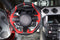 Mustang 15-23 Car Steering Wheel Cover Interior Red/Carbon Fiber - Infinite Aero
