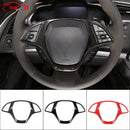 ABS Carbon Fiber Car Steering Wheel Panel Decoration Cover Trim Moulding Sticker For Chevrolet Corvette C7 2014-2019 Accessories - Infinite Aero